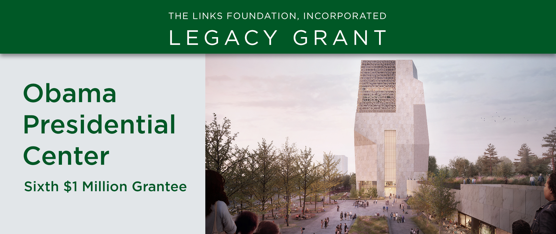 The Links Foundation, Incorporated Selects the Obama Presidential Center as Its Sixth $1 Million Legacy Grantee